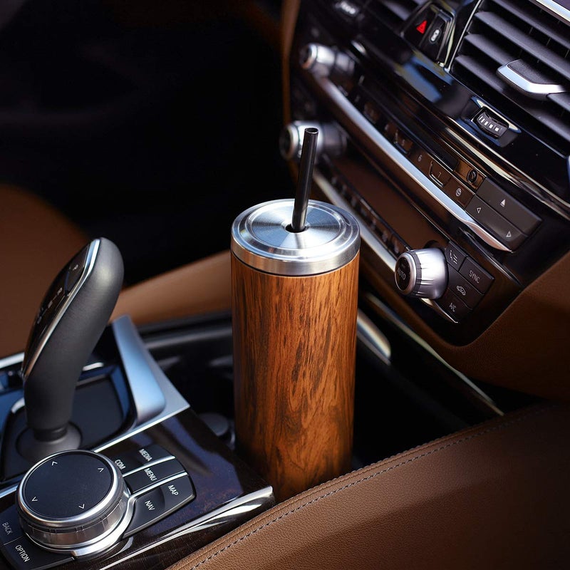 Cupture Stainless Steel Skinny Insulated Tumbler Cup with Lid and Reusable Straw - 16 oz (Winter White) - Image 4